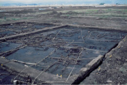 建物跡の発掘調査の様子